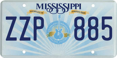 MS license plate ZZP885