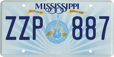 MS license plate ZZP887