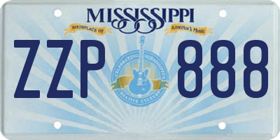 MS license plate ZZP888