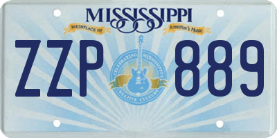 MS license plate ZZP889