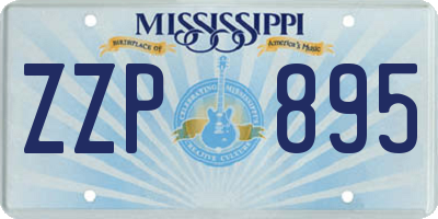 MS license plate ZZP895