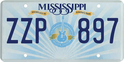 MS license plate ZZP897