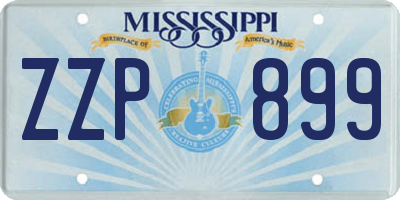 MS license plate ZZP899