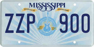 MS license plate ZZP900