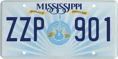 MS license plate ZZP901