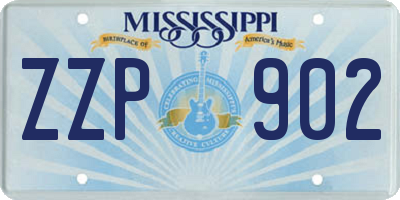 MS license plate ZZP902