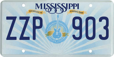 MS license plate ZZP903