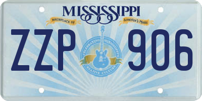 MS license plate ZZP906