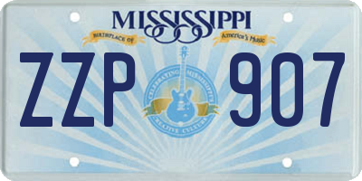 MS license plate ZZP907