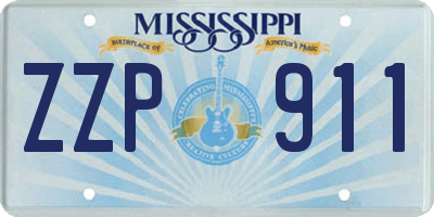 MS license plate ZZP911