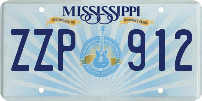 MS license plate ZZP912