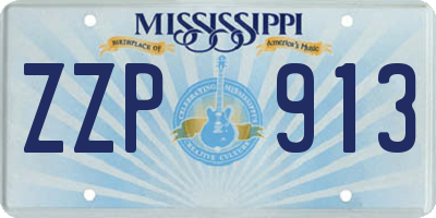 MS license plate ZZP913