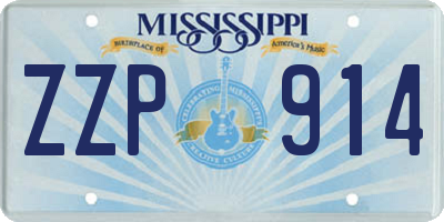 MS license plate ZZP914