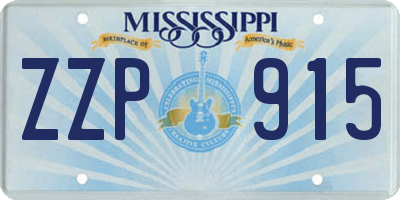 MS license plate ZZP915