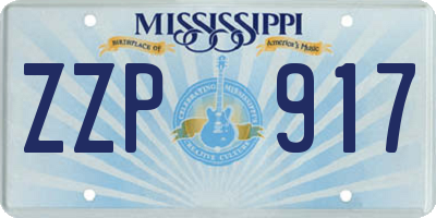 MS license plate ZZP917