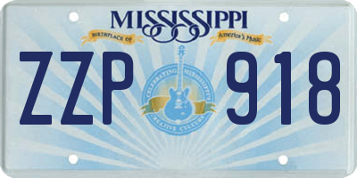 MS license plate ZZP918