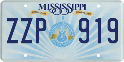 MS license plate ZZP919