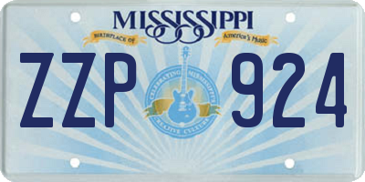 MS license plate ZZP924