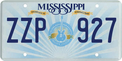 MS license plate ZZP927