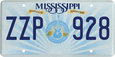 MS license plate ZZP928