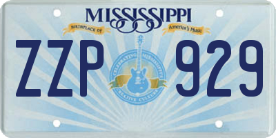 MS license plate ZZP929