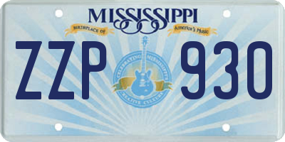 MS license plate ZZP930