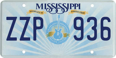 MS license plate ZZP936