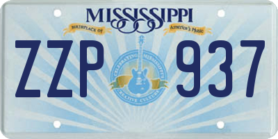 MS license plate ZZP937