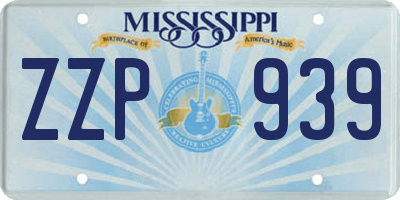 MS license plate ZZP939