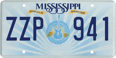 MS license plate ZZP941