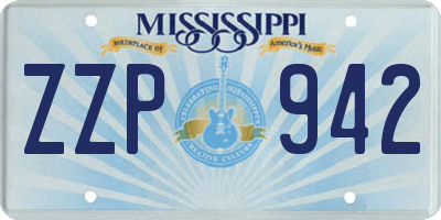 MS license plate ZZP942