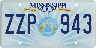 MS license plate ZZP943