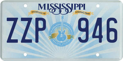 MS license plate ZZP946