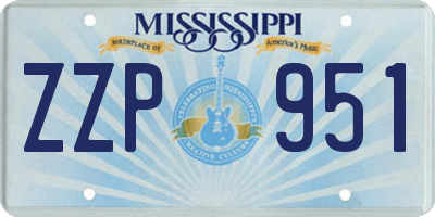 MS license plate ZZP951