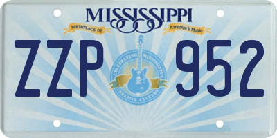 MS license plate ZZP952