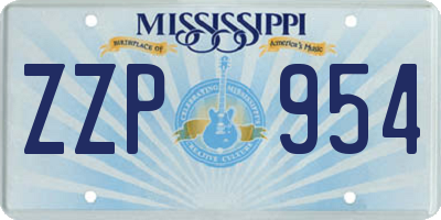 MS license plate ZZP954