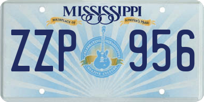 MS license plate ZZP956