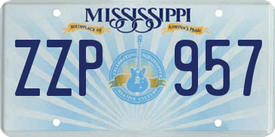 MS license plate ZZP957