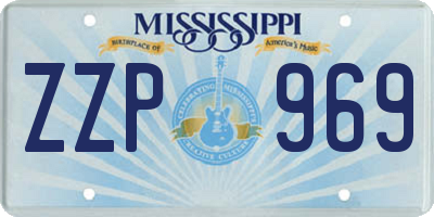 MS license plate ZZP969