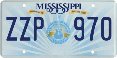 MS license plate ZZP970