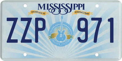 MS license plate ZZP971