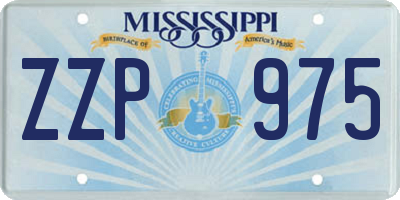 MS license plate ZZP975