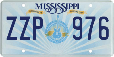 MS license plate ZZP976