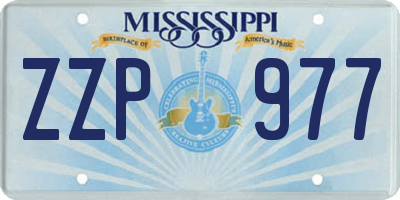 MS license plate ZZP977