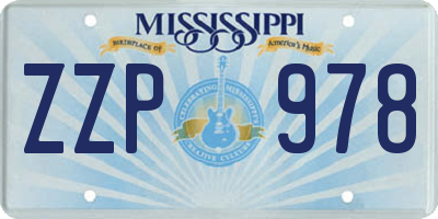 MS license plate ZZP978