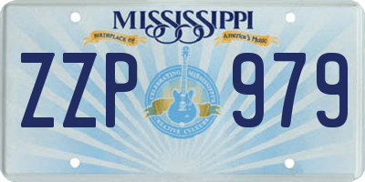 MS license plate ZZP979