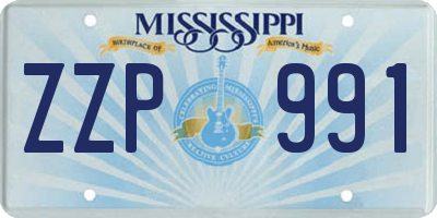 MS license plate ZZP991