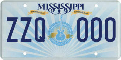 MS license plate ZZQ000