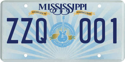 MS license plate ZZQ001