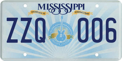 MS license plate ZZQ006